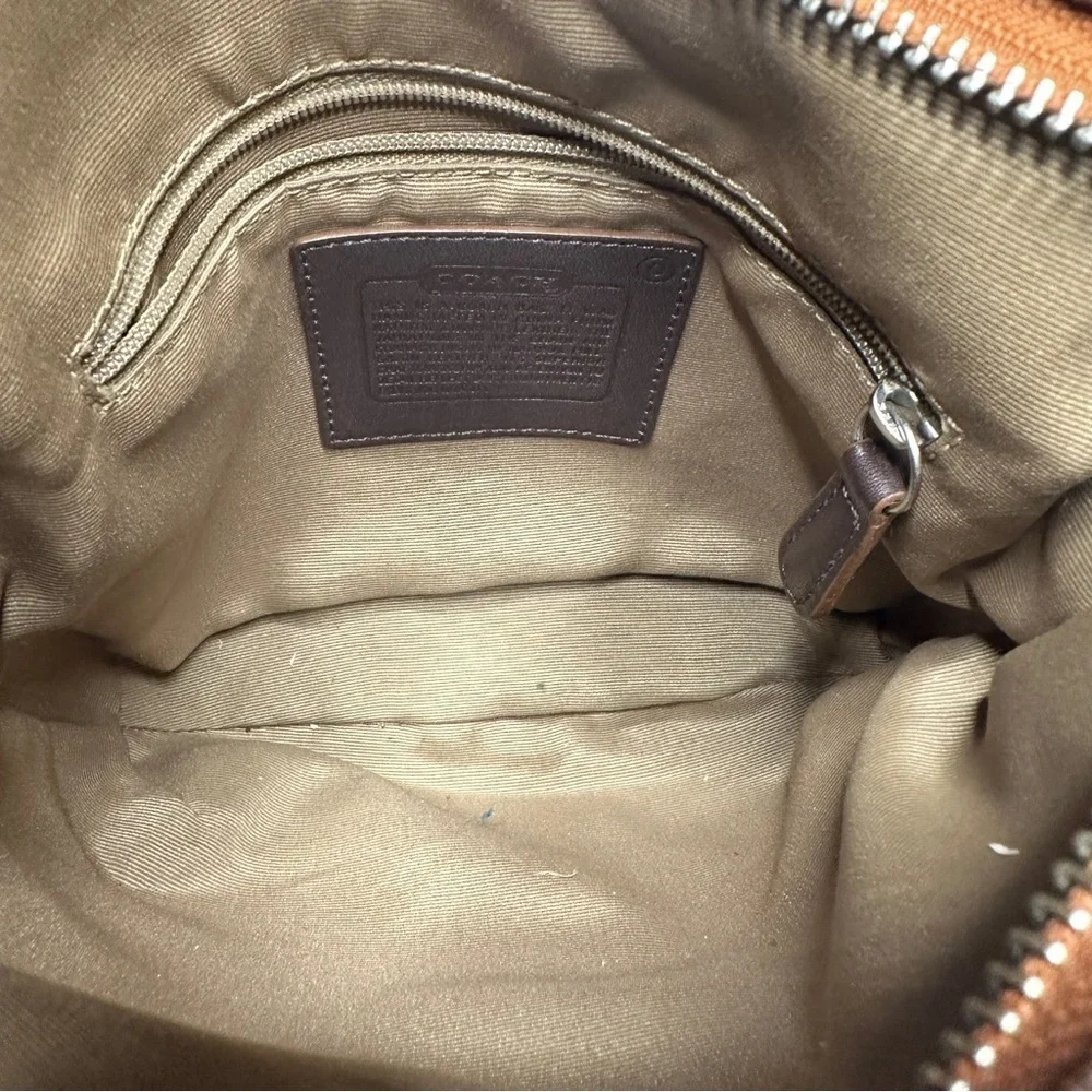 Coach Cream and Brown Crossbody Bag